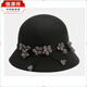 Hengyuanxiang 2025 new wool woolen Korean style top hat for women, fashionable temperament, winter hat, basin hat, autumn and winter warm woolen hat for women, black adjustable