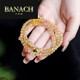 Banach Mirror Golden Hair Crystal Bracelet Women's Crystal 108 Buddha Beads Yellow Hair Crystal Gourd Bracelet Beads 6mm Three Circles