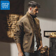 Jeanswest 365g heavyweight retro American work jacket men's spring trendy brand loose tough guy hunting casual jacket men's autumn and winter Khaki XL suitable for 140-160Jin Jin equals 0.5 kg
