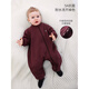 OAKMONT Oakmont baby lamb wool jumpsuit winter clothing diagonal zipper warm children's clothing boys and girls monthly clothing mustard purple all-in-one warm velvet_deep temperature locking no 80 cm