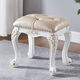 European French style solid wood dressing stool, carved makeup stool, white light luxury princess stool, dressing table stool, soft bag makeup stool, all solid wood, white buckle with gold finish