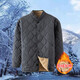 Thickened velvet men's cotton-padded jackets for middle-aged and elderly people in winter, dad's dirty-resistant outdoor jackets with inner liner, warm cotton-padded jackets, gray 2XL recommended 120-140Jin Jin equals 0.5kg