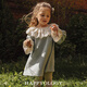 Happyology British children's spring and autumn embroidered skirt knitted large lapel girls' children's clothing dress