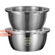 Stainless steel drain basket vegetable basin kitchen household fruit washing basket rice basin sieve 32cm food basin with leakage basin