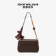 Mona Lisa/Mona Lisa 2024 new genuine leather armpit bag woven fashionable cowhide shoulder crossbody bag for women, coffee color