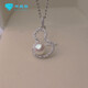 Xin Heming Mother Necklace 50-60 Years Old Freshwater Pearl Oblate 7-8mm S925 Solid Silver Pendant Necklace White Pearl Pendant + 50cm 0-Character 7-8mm