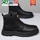Cartelo New Martin Boots 2025 Herbst- und Winter -Herrenschuhe Retro Work Stiefel warm und samt hoher Top -Baumwollschuhe echte Leder -Lederstiefel GX9759 Black 38
