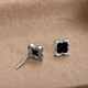 Four-leaf clover earrings sterling silver women's 999 silver earrings genuine black light luxury high-end earrings new 2025 hot style