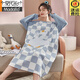 MODAL 2025 NOUVELLE NIGHNGOWN POUR LES FEMMES CARRIONS DE LA LONGE MIDE LONGNE LORD PAJAMAS OBT-JEE RHEUR HOME Spring and Automne 16857 M