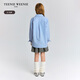 Teenie Weenie Kids Bear children's clothing autumn and winter girls retro classic lapel cotton shirt blue 140 cm