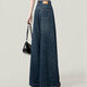 Jeans Lugeli para mujeres jeans versátiles versátiles versátiles versátiles de patas anchas con pata ancha al suelo con pantalones rectos sueltos y delgados para mujeres azul M [recomendado 95-110Jin [Jin iguala 0.5 kg]]]