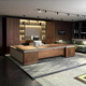 Qiheng (XIIBLC) solid wood desk boss desk 2025 new black walnut executive desk general manager office furniture high-end 2.0 meter desk FAS grade ash