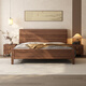 Small wooden nest bed black walnut solid wood bed medieval style master bedroom 1.8 meters double bed modern simple large bed wedding bed bed (three-section bed board) 1.5 meters