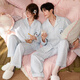Gongdie Light and Soft Sweetheart Penguin Couple Pajamas Women's Spring and Autumn Long Sleeve Striped Men's Home Clothes Set