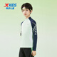 XTEP children's clothing children's long-sleeved tops versatile spliced stand-up collar half-zip base layer light grass green 140