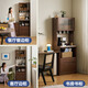 Lin's home solid wood sideboard against the wall integrated storage cabinet narrow tea cabinet living room storage wood industry film series TG1T 0.6m|walnut color extremely narrow solid wood sideboard