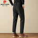 Pierre Cardin business casual pants men's autumn and winter slim woolen pants men's elastic high-end small suit pants black 33