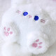 Cute kitten plush doll pendant, cartoon squeaking mobile phone plush pendant, cute doll bag pendant, white, free mobile phone clip + buckle