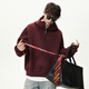 MONPOC heavy half zipper natal red sweatshirt men's spring and autumn American hoodie jacket MOW07 Ancora red L