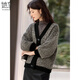 She enjoys autumn and winter sweater coat women's v-neck retro contrasting knitted cardigan lazy style loose sweater outer wear women's T54Z113