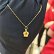 NSYCA Old Phoenix 999 gold-plated ancient gold crown pendant necklace women's clavicle chain light luxury versatile sweater chain Lao Fengxiang same style crown pendant + O chain