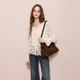 Sancai 2025 Winter New Lace Shirt V-neck Small Shirt Bell Sleeve Splicing Pullover Elegant M