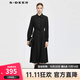 S.DEER Women's 25th New Hepburn Style Lapel Pleated Waist Shirt Dress S25361202 Black/91 S