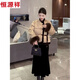 Hengyuanxiang New Chinese Style Light National Style Suit for Women 2025 Winter New Style Super Nice-looking Cotton Jacket Black Fishtail Skirt Two-piece Set Fortune Gold Jacket + Black Skirt Two-piece Set S