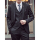 SAINT ANGELO suit men's high-end Korean style slim business work clothes groomsman casual suit groom wedding dress black suit + trousers with tie 2XL 54145Jin Jin equals 0.5 kg wear