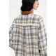 Birds and New Wine Embroidered Lapel Contrast Color Long Sleeve Shirt Women's 2025 Winter New Style Loose Plaid Top Plaid Light Blue HMH02 S