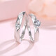 Couple rings, a pair of diamond-shaped simple commemorative gifts, a fashionable token of love for boyfriend and girlfriend, diamond-shaped ring for women, the opening is adjustable