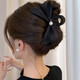 Bow-tie back head hair clip for women Shark clip 2025 high-end temperament grab clip with small hair volume black