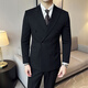 FZPT light luxury trendy brand suit men's 2025 autumn and winter new high-end business fashion casual double-breasted dress suit gray single suit + trousers 2XL recommended 135-150Jin Jin equals 0.5 kg