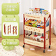 Tangneng excellent product storage rack floor-standing removable trolley storage rack free of installation household snack rack dopamine storage rack with wheels installation-free three-layer thickened carbon steel storage rack