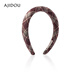 AJIDOU Ajidou hair accessories women's plaid non-slip fabric headband women's versatile high skull headband fashionable and versatile red brown 1 piece