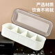 Wooden ding split-grid seasoning box plastic set seasoning jar flip-top seasoning bottle MSG salt box with spoon home kitchen seasoning box flip-top three-compartment stone rock gray free 3 spoons