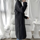 Dingfengbaoluo Korean style windbreaker men's autumn and winter cotton thickened warm and cold-proof long coat XKF68 black L