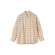Chaqueta de la camisa de franela de las mujeres Muji chaqueta para mujeres 25 años Otoño Nuevo ropa para mujeres BC2POA5A CHECK SARTIR DARK S (155/80A)