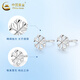CHINA GOLD PT950 Platinum Snowflake Earrings for Women Dopamine Ear Piercing Earrings Valentine's Day Birthday Gift for Girlfriend and Wife PT950 Platinum Snowflake Earrings About 0.95g