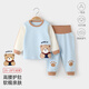 JOYNCLEON Conjuntos de Ropa y Pantalones de Otoño para Niños Conjuntos para Bebés Ropa Interior Térmica de Algodón Puro para Niños y Niñas Pijamas Tipo A Azul Lindo Oso 90 cm