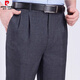 Pierre Cardin double-pleated men's trousers, middle-aged and elderly loose formal suit trousers, autumn and winter thick trousers, high-waisted straight trousers, large trouser legs, thick/style* trousers, black double-pleated 29, small waist 2 feet 2 inches