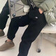 DYNAMIC NORTH 2025 Autumn and Winter Pure Cotton Sports Pants Plus Velvet Thickened Loose Casual Sweatpants for Men and Women, Versatile Outerwear for Couples, Gray M (80-100Jin Jin is equal to 0.5kg)