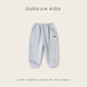 Dudujia boys' pants, autumn and winter velvet children's trousers, winter baby winter casual pants, girls' sweatpants, light gray 110