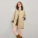 She pool contrasting color lapel single-breasted windbreaker women's 2026 spring new British style mid-length coat