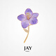 Jay's intangible cultural heritage handmade iris velvet flower brooch, temperament brooch, birthday gift for elder mother and mother-in-law, Yalan (velvet flower + pearl)