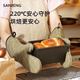 SANNENG baking gloves long insulated heat-resistant oven kitchen oven household high-temperature-resistant moon cake microwave oven gloves SN7991 (15 inches - heat-resistant 205)