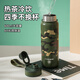 Cup Bear Children's Double Drinking Insulated Cup Primary School Student Direct Drinking Cup Sports Kettle Outdoor Portable Gift Large Capacity Water Cup Vibrant Double Drinking Sports Kettle - Star Camouflage 690ml