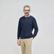 Zhengchen/Zhengchen mulberry silk cashmere blended Henry collar sweater men's autumn top Y-M96352 white S 48