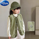 Disney children's vest autumn and winter style boys vest outer wear new boys winter polar fleece vest jacket thickened vest matte pine green 130 cm
