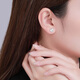 Chao Acer Love Dragon Scale Platinum Earrings Platinum PT950 Mirror Earrings Birthday Gift for Women Priced One Pair, Includes Silicone Ear Plugs (labor cost 300 yuan) 1.65g